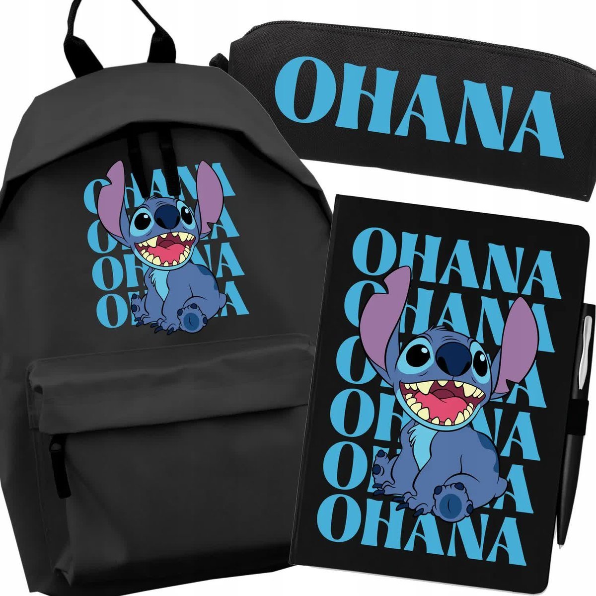 ZESTAW Szkolny 3w1 Wyprawka Do Szkoły Plecak Piórnik LILO & STICH OHANA