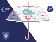 Parasole - Głęboka parasolka dziecięca z ODBLASKOWĄ lamówką, SYRENKI - miniaturka - grafika 1