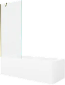 Wanny - Mexen Cubik wanna prostokątna 150 x 70 cm z obudową i parawanem 1-skrzydłowym 80 cm, transparent, złoty - 550315070X9508000050 - miniaturka - grafika 1