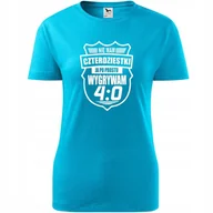 Koszulki i topy damskie - Damska Koszulka z Nadrukiem Nie mam czterdziestki ja po prostu wygrywam 4:0 turkusowy M - miniaturka - grafika 1