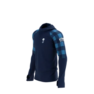 COMPRESSPORT Termiczna bluza biegowa 3D Thermo Hoodie UTMB 2021 niebieska - Bluzy sportowe męskie - miniaturka - grafika 1