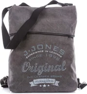 Torebki damskie - Plecakotorba damska plecak i torba 2w1 canvas + skóra naturalna vintage szara - miniaturka - grafika 1