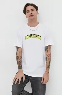 Converse t-shirt bawełniany męski kolor beżowy z nadrukiem - Koszulki męskie - miniaturka - grafika 1
