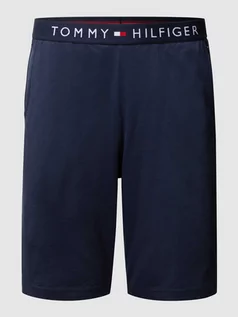 Spodnie sportowe męskie - Szorty z dzianiny dresowej z bawełny - grafika 1