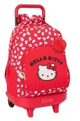 Plecaki - Safta HELLO KITTY ICONIC duży plecak na kółkach, kompaktowy, zdejmowany, idealny dla dzieci w różnym wieku, wygodny i wszechstronny, jakość i wytrzymałość, 33 x 22 x 45 cm, Czerwony/biały, M, Casual - miniaturka - grafika 1