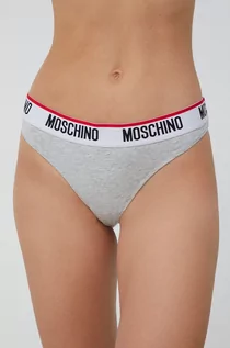 Majtki damskie - Moschino Underwear stringi (2-pack) kolor szary - grafika 1