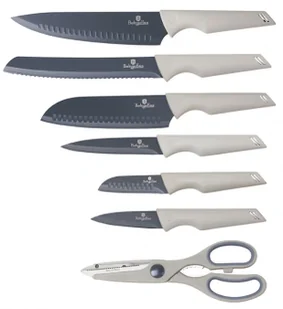 Biały elegancki zestaw 6 noży i nożyczek H1-P12 - Noże Biały elegancki zestaw 6 noży i nożyczek H1-P12 - Noże - miniaturka - grafika 1