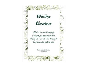 Etykiety personalizowane na butelkę z Wódką Weselną - 9 szt. - Wesele i ślub Etykiety personalizowane na butelkę z Wódką Weselną - 9 szt. - Wesele i ślub - miniaturka - grafika 1