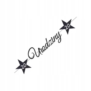 GIRLANDA BANER URODZINOWA 20 LAT CZARNA GWIAZDKI DEKORACJA NAPIS URODZINY - Dekoracje sali GIRLANDA BANER URODZINOWA 20 LAT CZARNA GWIAZDKI DEKORACJA NAPIS URODZINY - Dekoracje sali - miniaturka - grafika 1