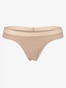 Calvin Klein - Stringi damskie, beżowy|różowy - Majtki damskie - miniaturka - grafika 1