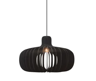 Wiszący drewniany żyrandol Hazo w kolorze czarnym o średnicy 65 cm - Lampy sufitowe - miniaturka - grafika 1