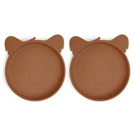 Miseczki i talerzyki dla dzieci - Nuuroo silikonowe talerzyki obiadowe duże 2 szt KOALA Caramel Cafe - miniaturka - grafika 1
