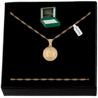 Biżuteria dla dzieci - ZŁOTY ŁAŃCUSZEK + MEDALIK MATKA BOSKA PR. 925/585 PREZENT NA BIERZMOWANIE - miniaturka - grafika 1