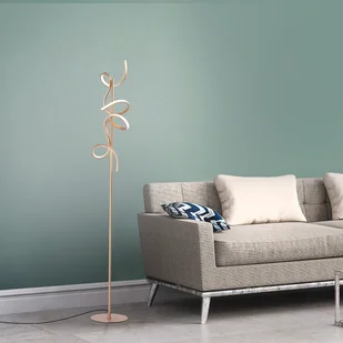 Paul Neuhaus Designerska lampa podłogowa z mosiądzu z diodą LED i ściemniaczem - Krisscross - Lampy stojące - miniaturka - grafika 1