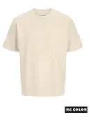 Koszulki męskie - Jack & Jones Koszulka "Jjeaustin" w kolorze beżowym - miniaturka - grafika 1