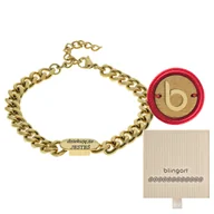 Bransolety męskie - Bransoletka męska z grawerem złota pancerka prezen - miniaturka - grafika 1