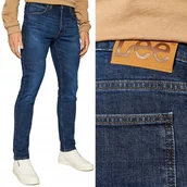 Spodnie męskie - Lee LUKE SLIM TAPERED Dk Worn Kansas RURKI CIEMNY DżINS W38 L34 - miniaturka - grafika 1