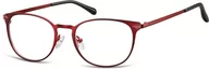 Okulary korekcyjne, oprawki, szkła - Sunoptic Okulary oprawki damskie kocie oczy stalowe 992F czerwone - miniaturka - grafika 1