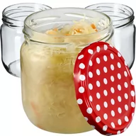 Pojemniki kuchenne - Słoiki Salla 425ml 6 szt. 82mm + wieczka "Czerwony Groszek" - miniaturka - grafika 1