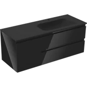 Szafki łazienkowe - Mexen Orio szafka łazienkowa 120 cm z umywalką Vela prawą, 2S, 1D, czarna połysk/czarna mat - 91A13-12047-3-BBFFF70-W23P71 - miniaturka - grafika 1