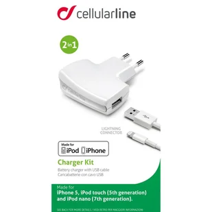 Cellular Line Ładowarka sieciowa CELLULAR LINE CACHUSBMFIIPH5W, 5 V, Lightning - Ładowarki i akumulatory - miniaturka - grafika 2