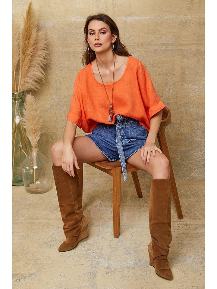 La Compagnie Du Lin Lniana koszulka 