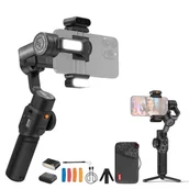 Kamery cyfrowe - akcesoria - ZHIYUN SMOOTH 5S AI PRO Ręczny 3-osiowy stabilizator gimbalowy do Vlogów Gimbal Anti-Shake Al Tracking Gesture Control z magnetyczną lampką do napełniania Mini Tripod Storage Bag Max 300g Ładowność Zamiennik do smartfonów iPhone 15/14/13/12 Android - miniaturka - grafika 1
