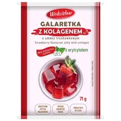 Galaretki - Galaretka o Smaku Truskawkowym z Dodatkiem Hydrolizowanego Kolagenu Wodzisław, 71g - miniaturka - grafika 1