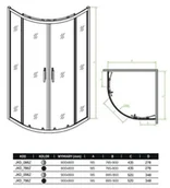 Kabiny prysznicowe - Laveo Desna Kabina prysznicowa półokrągła 80x80x201 cm z brodzikiem drzwi rozsuwane JKDD086Z - miniaturka - grafika 1