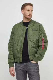 Kurtki męskie - Alpha Industries kurtka bomber MA-1 ALS męski kolor zielony przejściowa - grafika 1