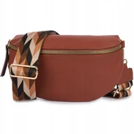 Nerki - Saszetka TOREBKA Damska przez ramię DUŻA pojemna z paskiem ekoskóra BORDOWA - miniaturka - grafika 1