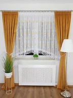 Firany - FIRANA GOTOWA HAFT ZŁOTE STOKROTKI GIPIURA SABLE MIEDZIANY 400/160 - miniaturka - grafika 1