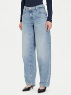 Spodnie damskie - Guess Jeansy W5BA2L D0742 Niebieski Baggy Fit - miniaturka - grafika 1