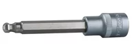 Klucze i nasadki - KS Tools 911.5318 1/2" bit imbusowy z głowicą kulową, długi, 12 mm, 200 mm nasadka - miniaturka - grafika 1