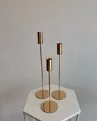 Świeczniki - Komplet świeczników różowe złoto rose gold - miniaturka - grafika 1