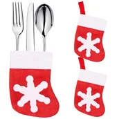 Pozostałe akcesoria świąteczne - Kieszonka na sztućce 3szt. świąteczne etui, skarpeta ozdoba świąteczna - miniaturka - grafika 1