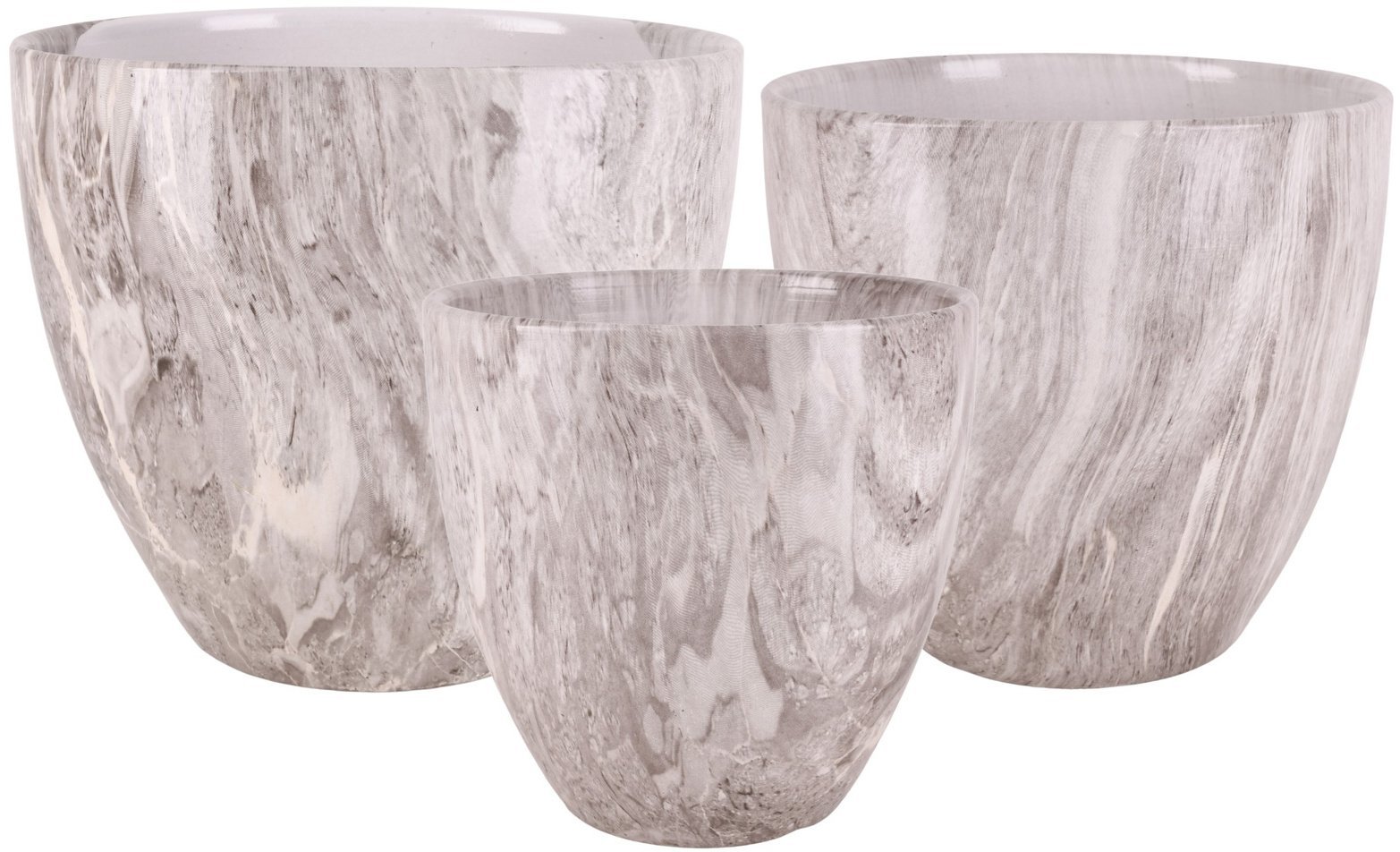 Direct Home and Garden Zestaw 3 szt Osłonka ceramiczna GAJA kamień