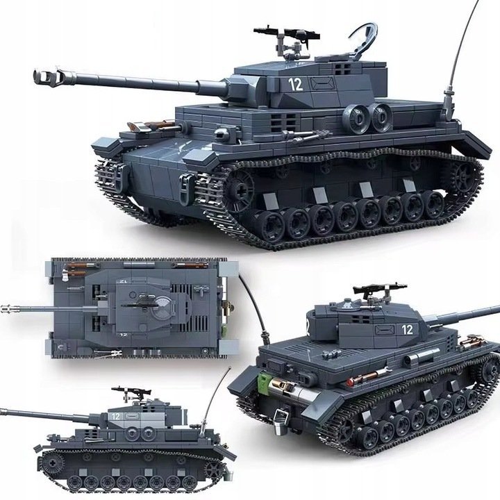 KLOCKI wojskowe CZOŁG Militarny 985 EL. + 3 FIGURKI model TANK (KL27)
