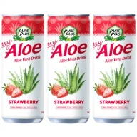Soki i napoje niegazowane - Pure Plus Napój z aloesem Aloe Vera Drink Truskawka zestaw 3 x 240 ml - miniaturka - grafika 1