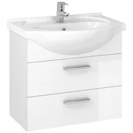 Szafki łazienkowe - Szafka Łazienkowa Pod Umywalkę Z Umywalką Wisząca Zestaw Biały Połysk 60 cm - miniaturka - grafika 1