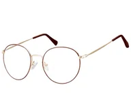 Okulary korekcyjne, oprawki, szkła - Okulary Lenonki okrągłe Oprawki optyczne 915G złoto-czerwone - miniaturka - grafika 1