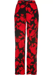 Spodnie damskie - Spodnie palazzo z wiskozy z nadrukiem - bonprix - grafika 1