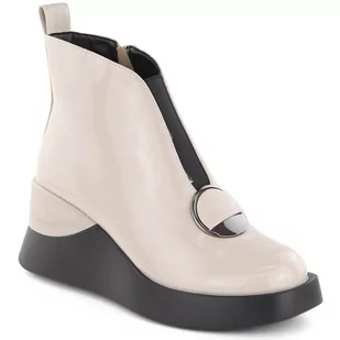 Botki damskie lakierowane na koturnie D&amp;A S.Barski Premium Collection MR880-136 - Botki damskie - miniaturka - grafika 1