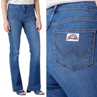 Spodnie damskie - Wrangler FLARE Euphoria DZWONY CIEMNY DżINS W29 L34 - miniaturka - grafika 1