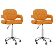 Krzesła - vidaXL Obrotowe krzesła stołowe 2 szt. pomarańczowe sztuczna skóra 335644 - miniaturka - grafika 1