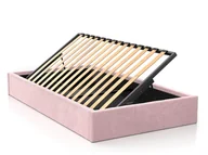 Łóżka dla dzieci i młodzieży - Łóżko młodzieżowe tapicerowane 120x200 z pojemnikiem ze stelażem Różowy Velvet Kids Line BOX - miniaturka - grafika 1