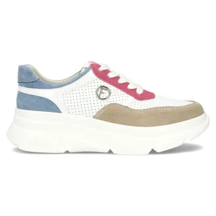 Skórzane sneakersy damskie Filippo DP6108/24 WH FH biały - Półbuty damskie - miniaturka - grafika 4