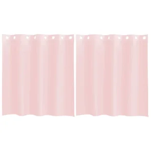 vidaXL Zasłony woalowe z przelotkami 2 szt. Jasnoróżowe 140x140 cm - Zasłony - miniaturka - grafika 1