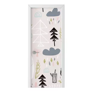 Naklejka na drzwi HOMEPRINT Dziecięcy wzór lasu 85x205 cm - Naklejki na ścianę - miniaturka - grafika 1
