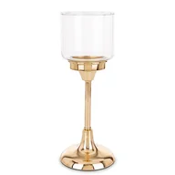 Świeczniki - Świecznik złoty z kloszem 29x11 cm LAMBONG - II średni - miniaturka - grafika 1